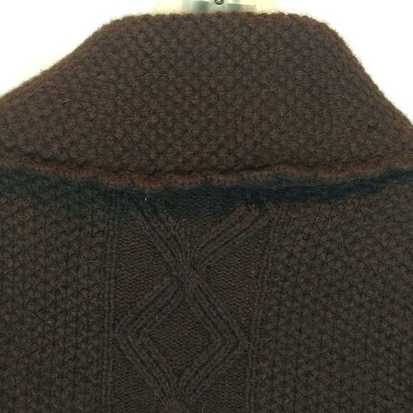 Anthropologie sleeping on snow  brown Wool/ Angora cable knit sweater Vest sz XS - Picture 9 of 13